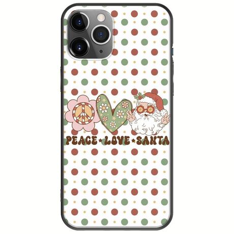Peace Love Santa iPhone 11 Pro Max Black TPU (Μαύρη Σιλικόνη)