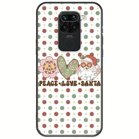 Peace Love Santa Xiaomi Redmi Note 9 Black TPU (Μαύρη Σιλικόνη)