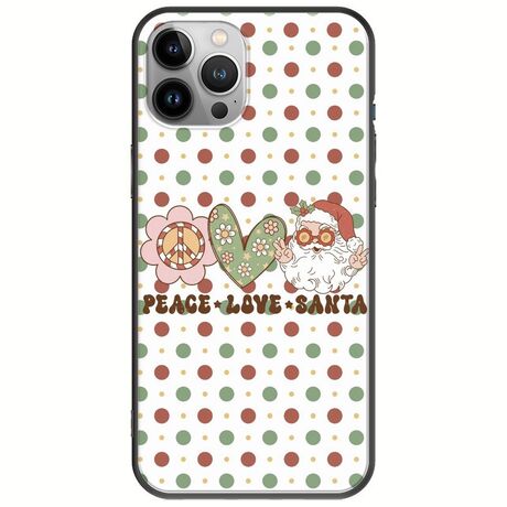 Peace Love Santa iPhone 12 Pro Max Black TPU (Μαύρη Σιλικόνη)