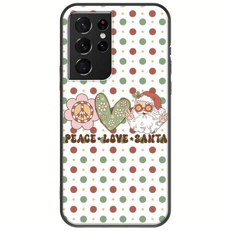 Peace Love Santa Samsung Galaxy S21 Ultra Black TPU (Μαύρη Σιλικόνη)