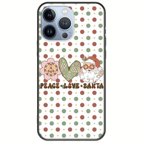 Peace Love Santa iPhone 13 Pro Black TPU (Μαύρη Σιλικόνη)