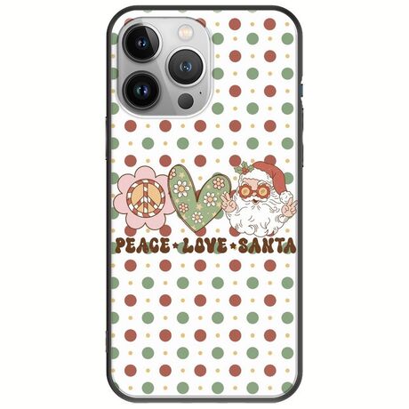 Peace Love Santa iPhone 13 Pro Max Black TPU (Μαύρη Σιλικόνη)