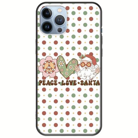 Peace Love Santa iPhone 12 Pro Black TPU (Μαύρη Σιλικόνη)
