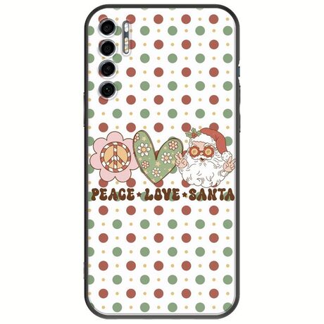 Peace Love Santa TCL 20S / 20 5G / 20L / 20L+ Black TPU (Μαύρη Σιλικόνη)