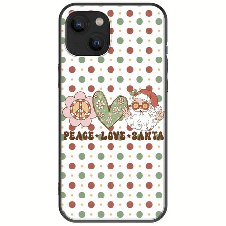 Peace Love Santa iPhone 14 Plus Black TPU (Μαύρη Σιλικόνη)