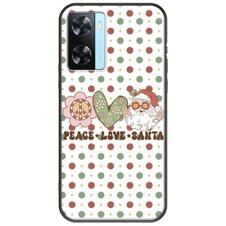 Peace Love Santa Oppo A77 5G Black TPU (Μαύρη Σιλικόνη)