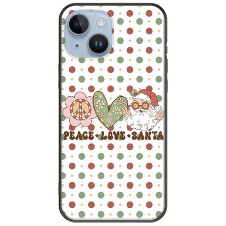 Peace Love Santa iPhone 15 Black TPU (Μαύρη Σιλικόνη)