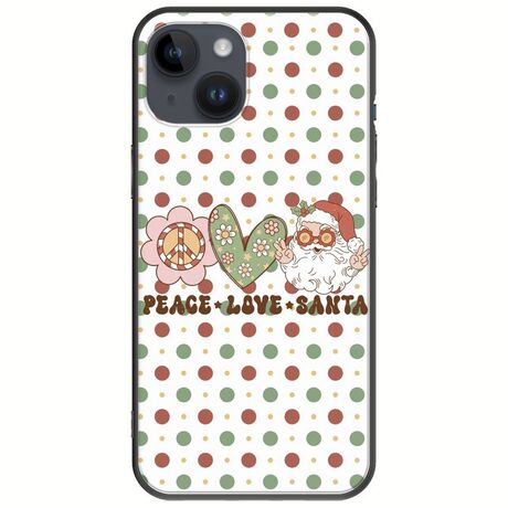 Peace Love Santa iPhone 15 Plus Black TPU (Μαύρη Σιλικόνη)