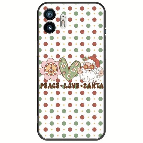 Peace Love Santa Nothing Phone (2) Black TPU (Μαύρη Σιλικόνη)