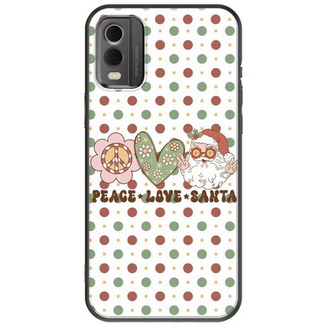 Peace Love Santa Nokia C32 Black TPU (Μαύρη Σιλικόνη)
