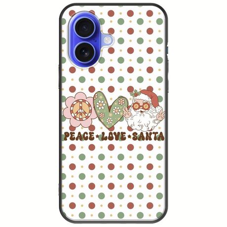 Peace Love Santa iPhone 16 Black TPU (Μαύρη Σιλικόνη)