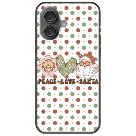 Peace Love Santa iPhone 16 Plus Black TPU (Μαύρη Σιλικόνη)