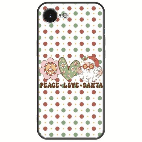 Peace Love Santa iPhone 16e Black TPU (Μαύρη Σιλικόνη)
