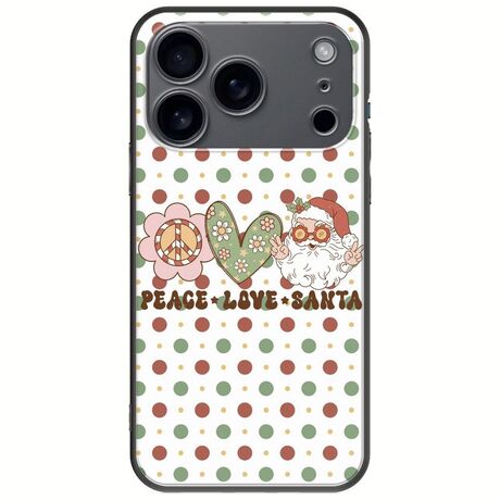 Peace Love Santa iPhone 17 Pro Max Black TPU (Μαύρη Σιλικόνη)