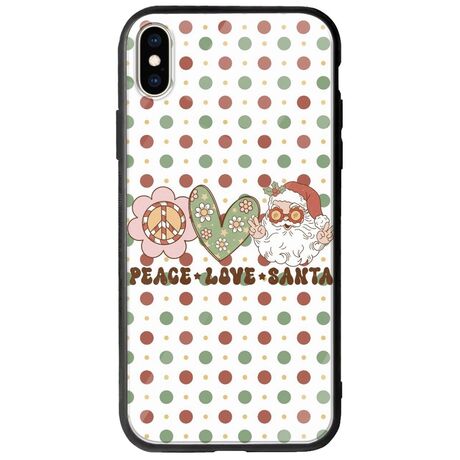 Peace Love Santa iPhone XS Max Groove TPU (Tempered Glass και TPU)