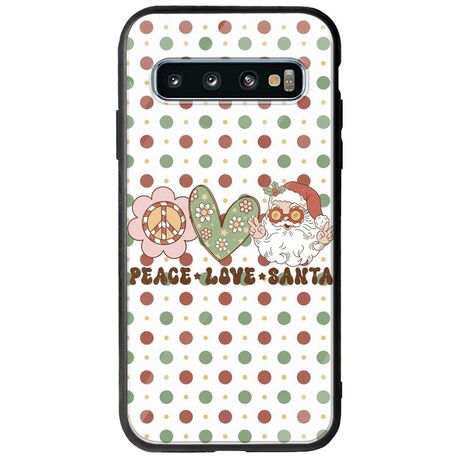 Peace Love Santa Samsung Galaxy S10 Groove TPU (Tempered Glass και TPU)