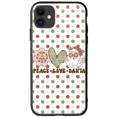 Peace Love Santa iPhone 11 Groove TPU (Tempered Glass και TPU)
