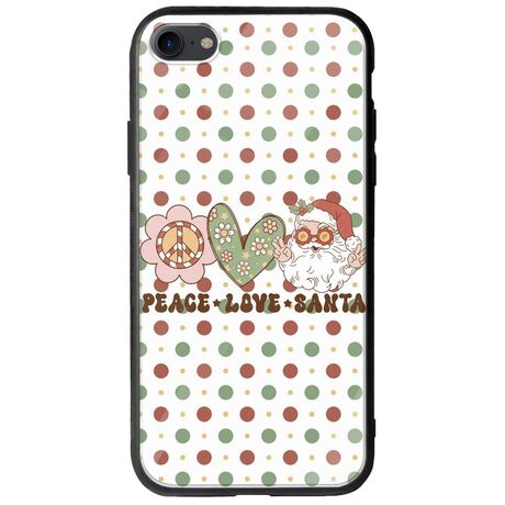 Peace Love Santa iPhone SE 2020 Groove TPU (Tempered Glass και TPU)