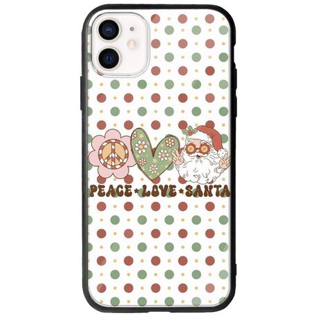 Peace Love Santa iPhone 12 Groove TPU (Tempered Glass και TPU)