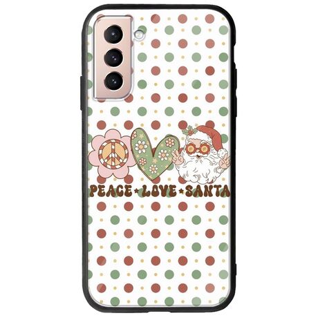 Peace Love Santa Samsung Galaxy S21 Groove TPU (Tempered Glass και TPU)