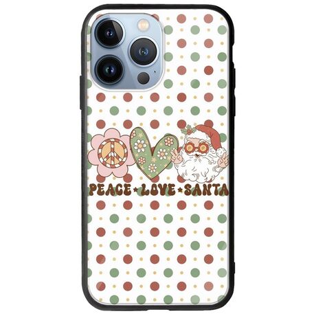 Peace Love Santa iPhone 13 Pro Groove TPU (Tempered Glass και TPU)
