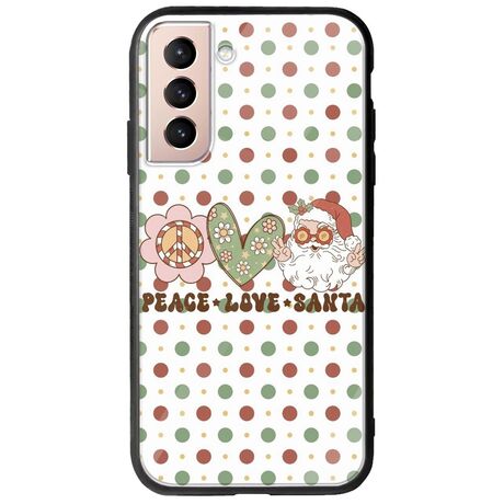 Peace Love Santa Samsung Galaxy S21 FE 5G Groove TPU (Tempered Glass και TPU)