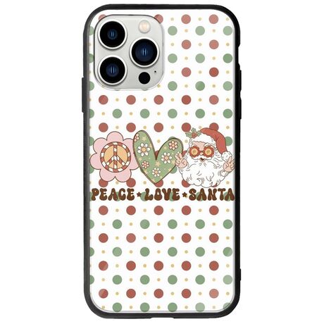 Peace Love Santa iPhone 14 Pro Groove TPU (Tempered Glass και TPU)