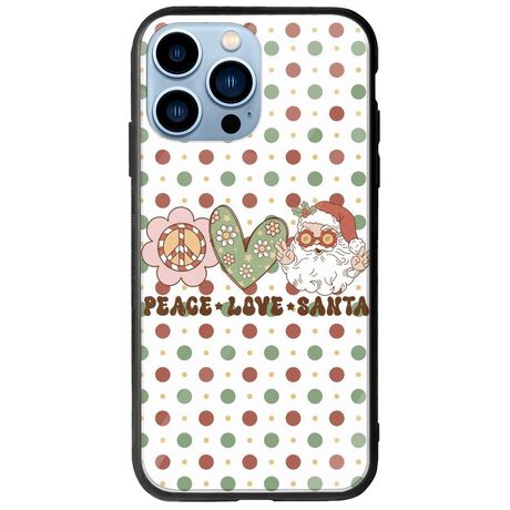 Peace Love Santa iPhone 14 Pro Max Groove TPU (Tempered Glass και TPU)