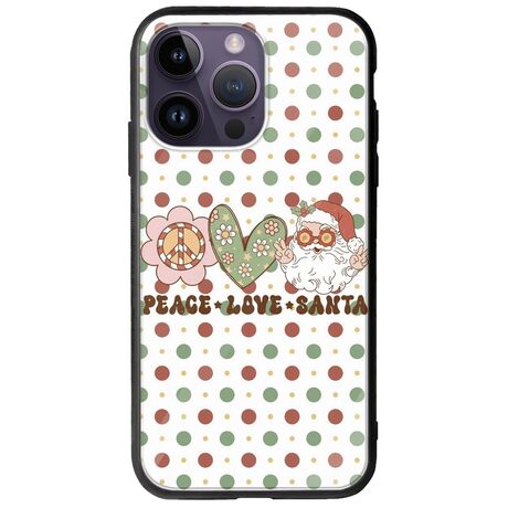 Peace Love Santa iPhone 15 Pro Groove TPU (Tempered Glass και TPU)