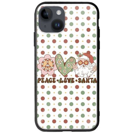 Peace Love Santa iPhone 15 Plus Groove TPU (Tempered Glass και TPU)