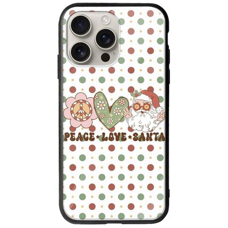 Peace Love Santa iPhone 16 Pro Groove TPU (Tempered Glass και TPU)