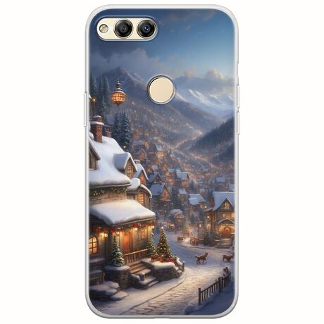 Cozy Christmas Village Huawei Honor 7X Flexible TPU (Διάφανη Σιλικόνη)