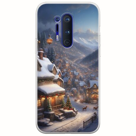 Cozy Christmas Village OnePlus 8 Pro Flexible TPU (Διάφανη Σιλικόνη)