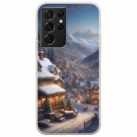 Cozy Christmas Village Samsung Galaxy S21 Ultra Flexible TPU (Διάφανη Σιλικόνη)