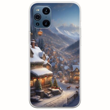 Cozy Christmas Village Oppo Find X3 Pro 5G Flexible TPU (Διάφανη Σιλικόνη)