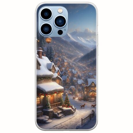 Cozy Christmas Village iPhone 14 Pro Max Flexible TPU (Διάφανη Σιλικόνη)
