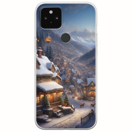 Cozy Christmas Village Google Pixel 5 Flexible TPU (Διάφανη Σιλικόνη)