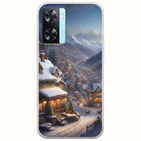 Cozy Christmas Village Oppo A77 5G Flexible TPU (Διάφανη Σιλικόνη)