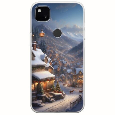 Cozy Christmas Village Google Pixel 4a 4G Flexible TPU (Διάφανη Σιλικόνη)
