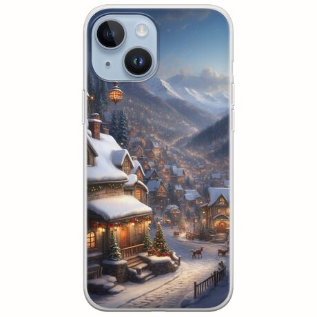 Cozy Christmas Village iPhone 15 Flexible TPU (Διάφανη Σιλικόνη)