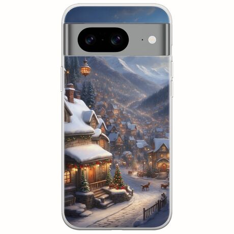 Cozy Christmas Village Google Pixel 8 5G Flexible TPU (Διάφανη Σιλικόνη)