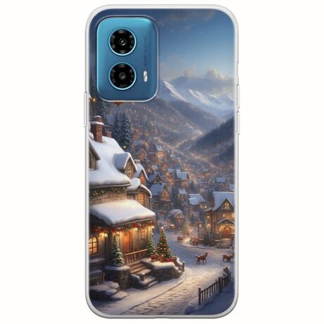 Cozy Christmas Village Motorola Moto G34 5G Flexible TPU (Διάφανη Σιλικόνη)
