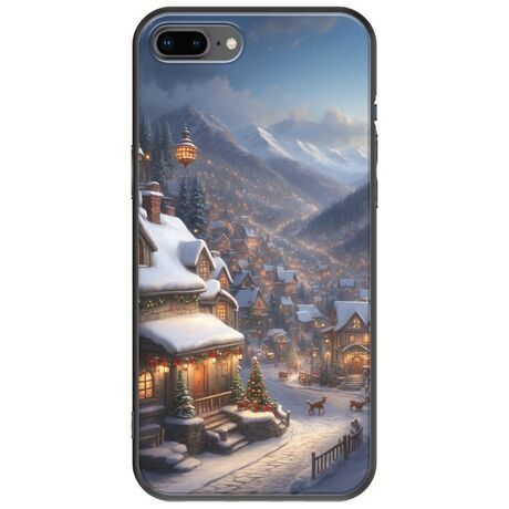 Cozy Christmas Village iPhone 7 Plus Black TPU (Μαύρη Σιλικόνη)