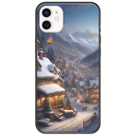 Cozy Christmas Village iPhone 12 Black TPU (Μαύρη Σιλικόνη)