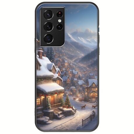 Cozy Christmas Village Samsung Galaxy S21 Ultra Black TPU (Μαύρη Σιλικόνη)