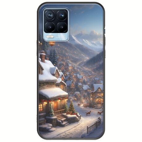 Cozy Christmas Village Realme 8 / 8 Pro Black TPU (Μαύρη Σιλικόνη)