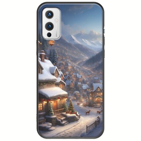 Cozy Christmas Village OnePlus 9 Black TPU (Μαύρη Σιλικόνη)