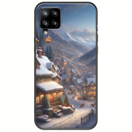 Cozy Christmas Village Samsung Galaxy A22 4G Black TPU (Μαύρη Σιλικόνη)