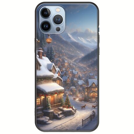 Cozy Christmas Village iPhone 12 Pro Black TPU (Μαύρη Σιλικόνη)