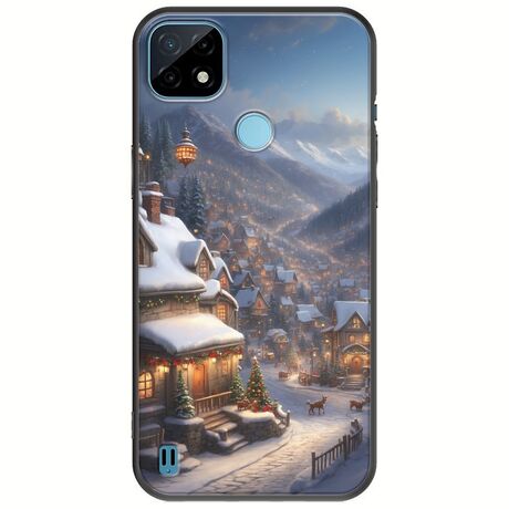 Cozy Christmas Village Realme C21Y / Realme C25Y Black TPU (Μαύρη Σιλικόνη)